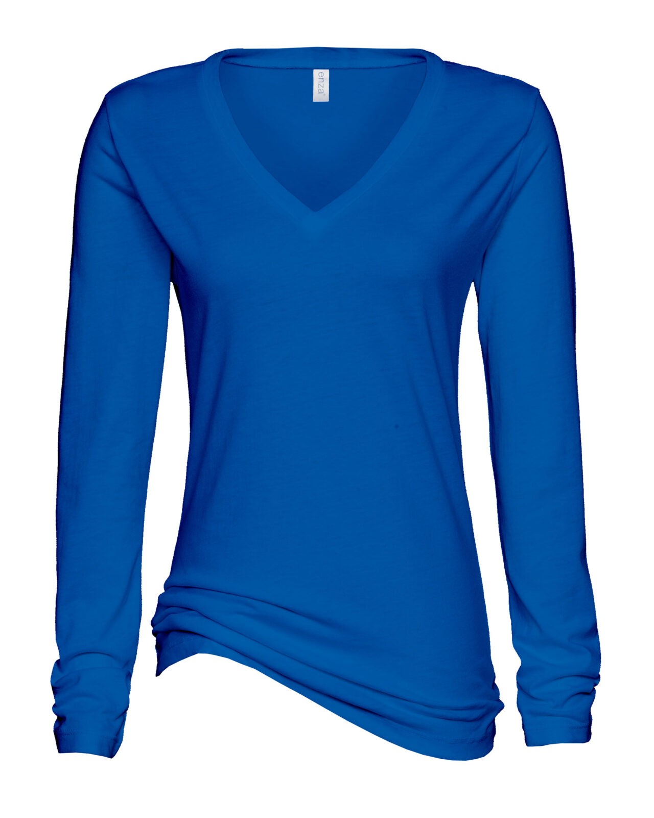 Enza Ladies Essential Long Sleeve V-Neck Tee EZ032 - Health Care Logo Wear