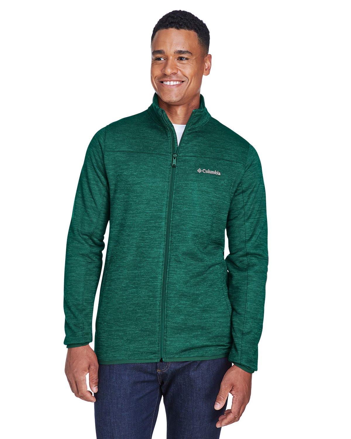 Columbia Green Fleece Full Zip Up Jacket Mens - beyond exchange